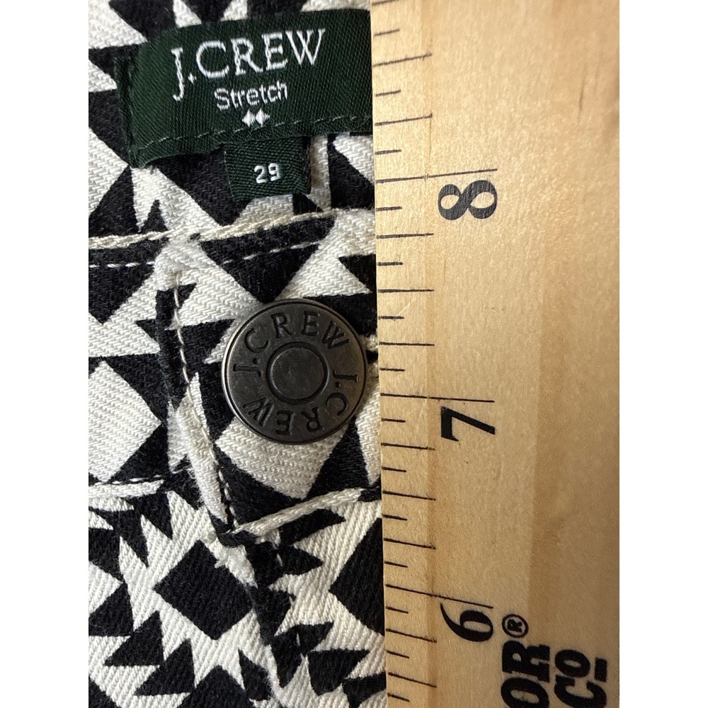 J.Crew Toothpick Jeans Black White Geometric Diamond Print Pants Womens 29 82835 - Picture 10 of 11